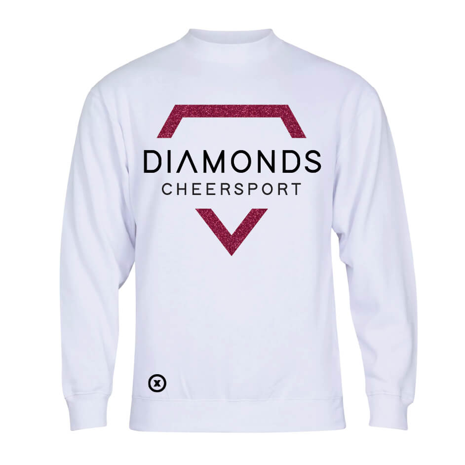 diamonds-hvit_1-100 Diamonds Cheersport Crew neck | Hvit - Bilde 1